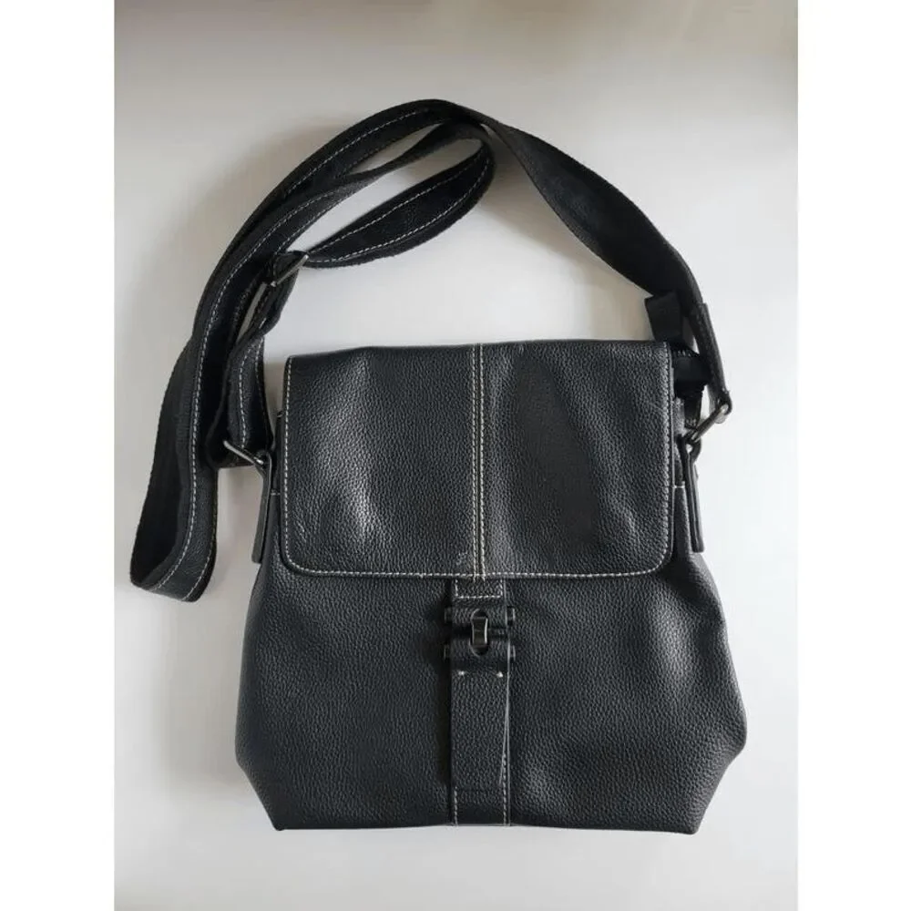 Men's Genuine Leather Messenger Shoulder Tablet Bag